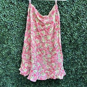 🌸 Vintage 90s April Cornell Floral Beaded Midi Skirt